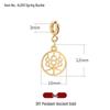 Fu Character Bracelet Charms: Gold Sand Pendants & Spacer Beads for DIY Jewelry