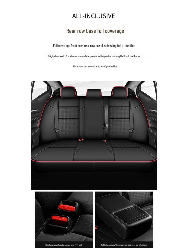 Всесезонные кожаные чехлы на сиденья Nissan Kicks, Полноразмерные подушки для пяти сидений