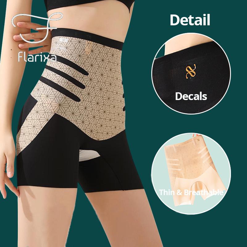 Flarixa Трусики с высокой талией и плоским животом, бесшовные женские боксеры, утягивающие корректирующие брюки, нижнее белье с эффектом пуш-ап, тонкие защитные шорты