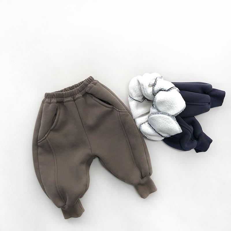 Спортивные штаны с подкладкой для мальчиков, детские, повседневные, зимние, утепленные, свободные штаны для девочек, 1-8 лет