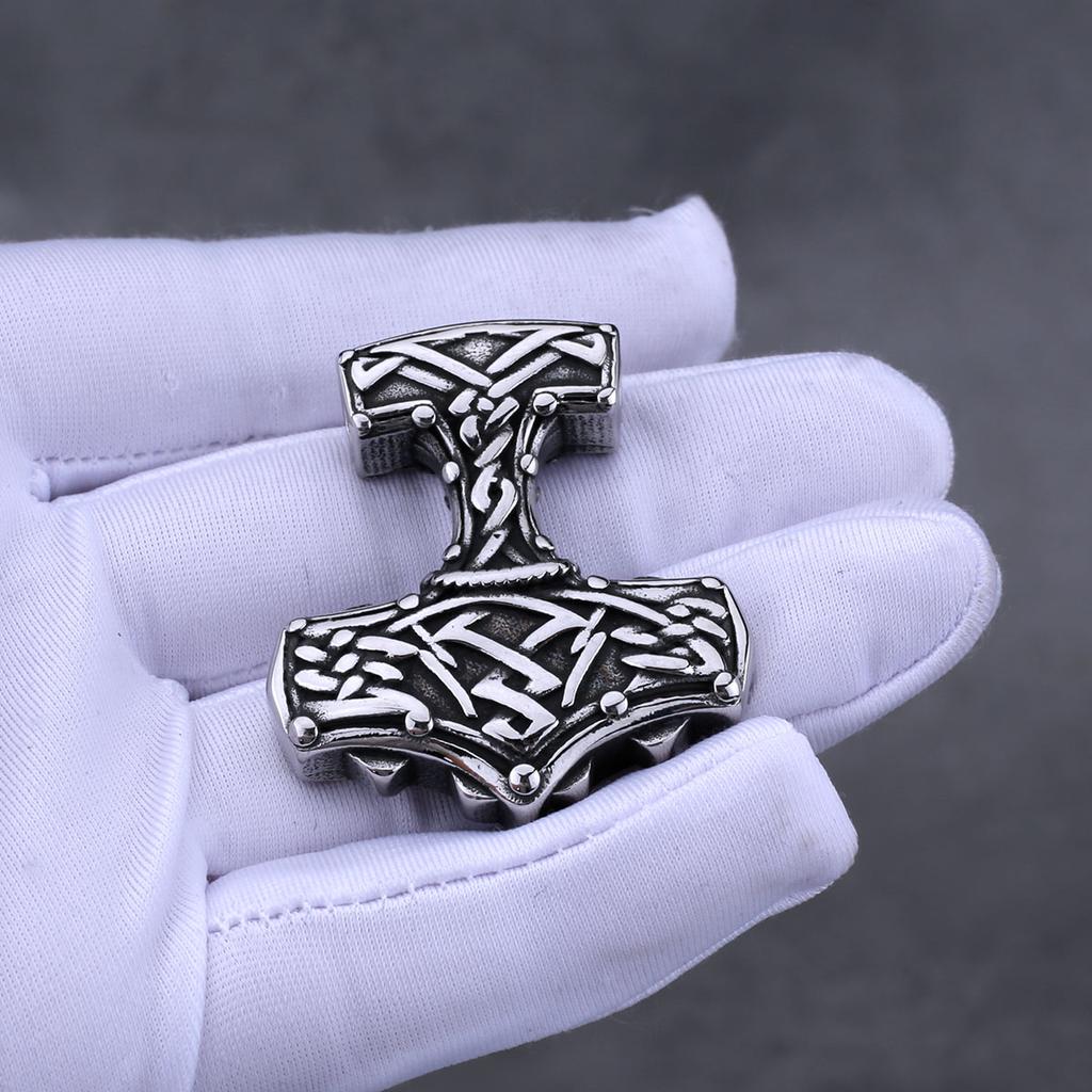 Винтажное ожерелье с тотемом викингов, мужское ожерелье из нержавеющей стали, God Bless Rune, кельтский узел, амулет, кулон, ожерелье, скандинавские модные украшения