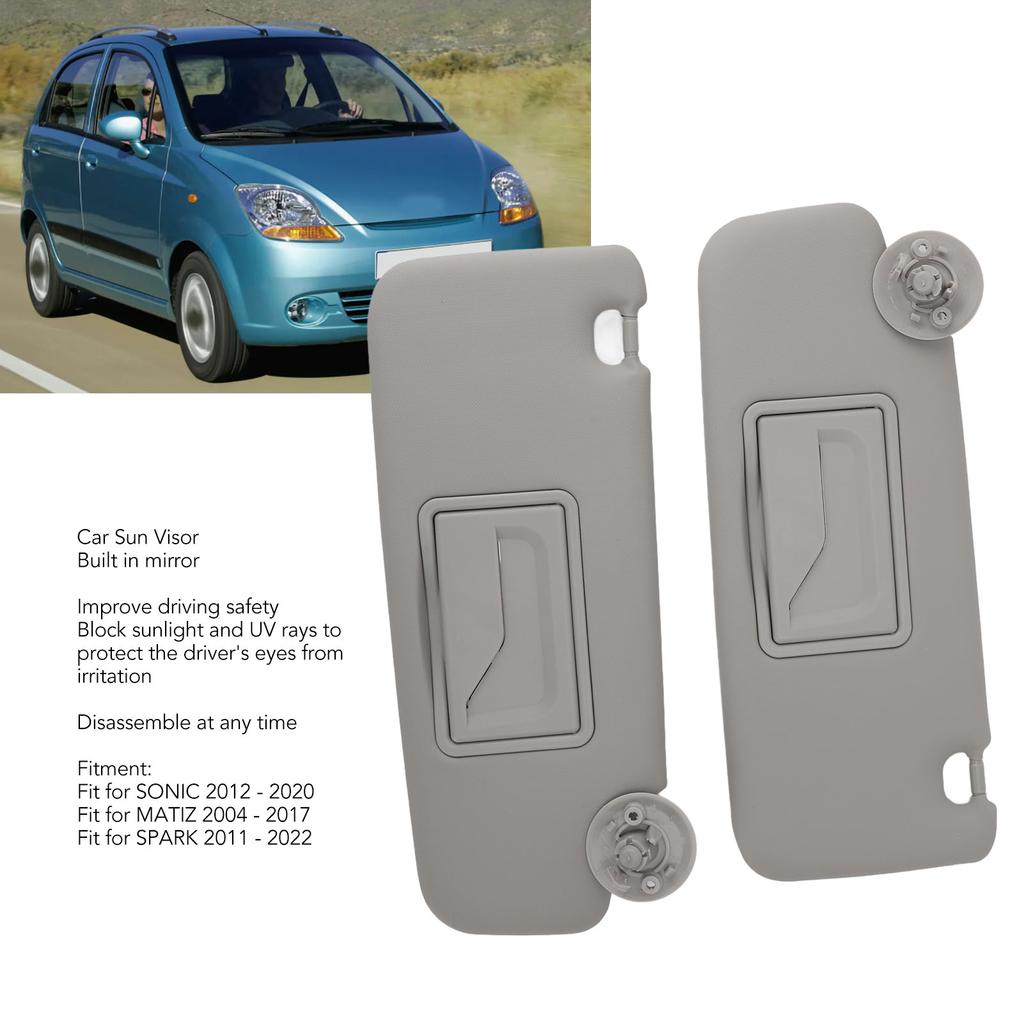 1 пара автомобильных солнцезащитных козырьков с УФ-защитой, серый левый и правый солнцезащитный козырек с зеркалом для SONIC 2012-2020 гг.