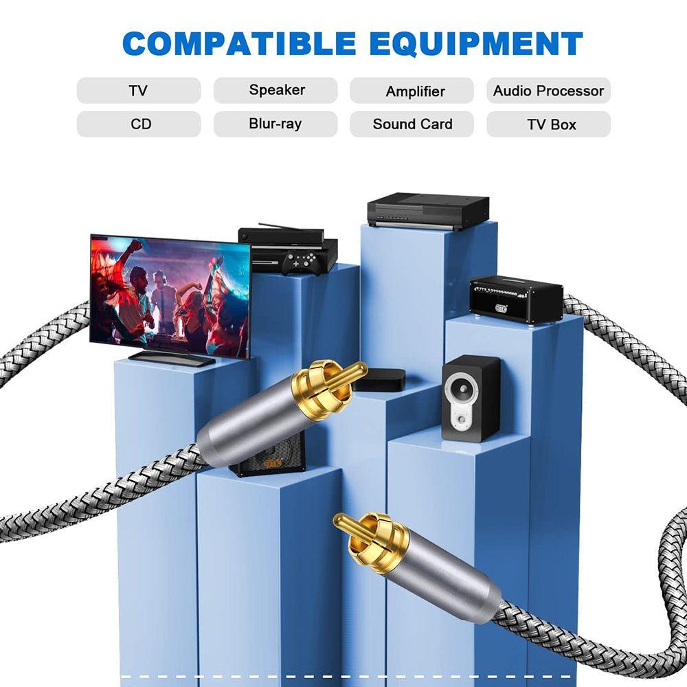 Динамик Сабвуфер Цифровой Премиум OD 6.0 Hifi Аудио Коаксиальный Кабель Мужской-Мужской RCA-RCA