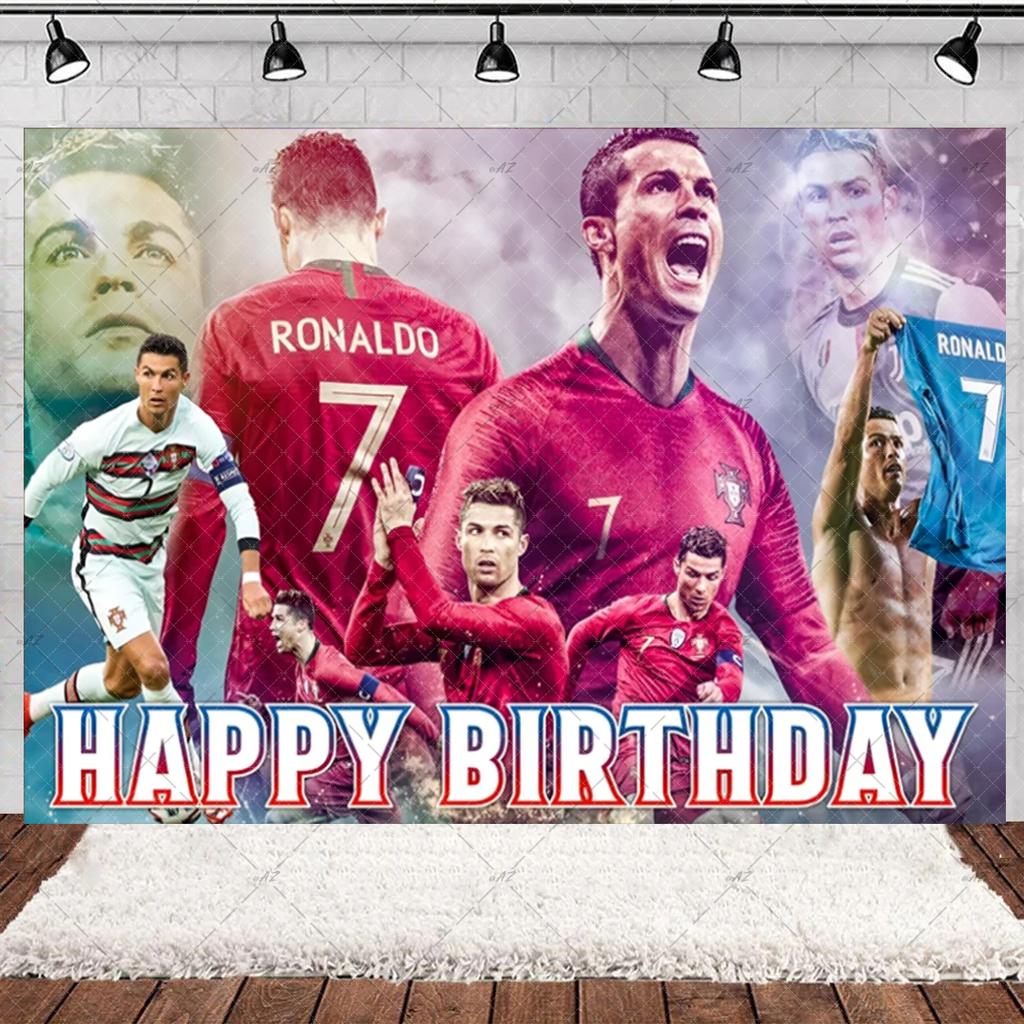 Spanish Football Player Theme Party Decoratiaons Soccer Star Balloon Set Boy Birthday Party Supplies Cr&7 Backdrop Banner Props