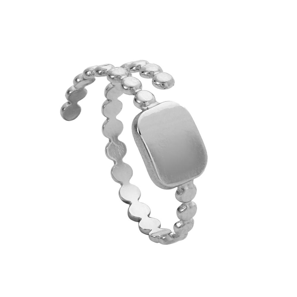 Women's hollowed-out non-fading open ring Women's niche design Simple stainless steel plain ring Couple ring
