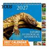 Ежемесячный планировщик 2025 года Настенный календарь 'Ящерица' 12-месячный подвесной планировщик с толстым подарком для любителей рептилий Матовая бумага и двойная спираль