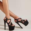 Модные Сексуальные Туфли-стрипы с Открытым Носком для Танцев на Пилоне, Экстремально Высокий Каблук, Летние Ажурные Босоножки на Платформе с Узким Ремнем, Женские Банкетные Туфли для Платья