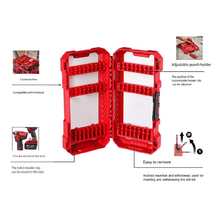 Кейс для хранения сверл Портативный кейс для сверл Водонепроницаемый Съемный держатель Хранение Прочный пластиковый кейс для хранения бит