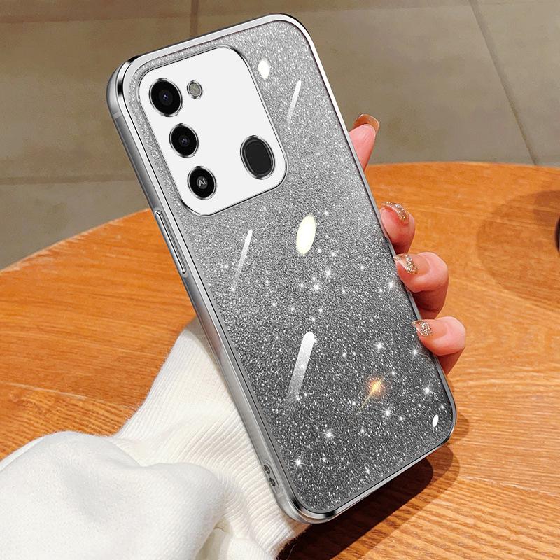 Infinix HOT 50 Case: Electroplated Silicone Glitter Gradient for NOTE 40, ZERO 30, SPARK 30C.