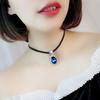 Imitation Crystal Rhinestone Inlay Pendant Choker Necklace Adjustable Extension Chain