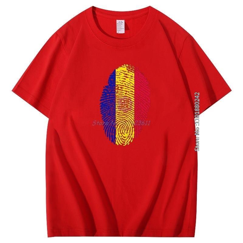 Summer T Shirt For Men Andorra Fingerprint Flag Breathable Printing Graphic T Shirts Cotton Short Sleeve Tshirt Mens Clothing
