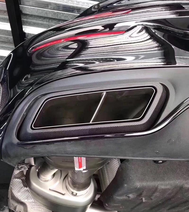 Насадки выхлопной системы из углеволокна для Mercedes-Benz A, C, E, S, GLE, GLS, GLC - Scorpion AM* Квадратные четыре выхода