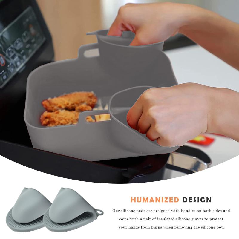Набор силиконовых зажимов для фритюрницы, многоразовая, устойчивая к высоким температурам, безопасная для мытья в посудомоечной машине фритюрница