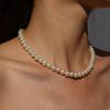 2023 Trend Wedding Party Jewelry Big Pearl Choker Necklace For Women Elegant White Imitation Pearl Necklaces X0172