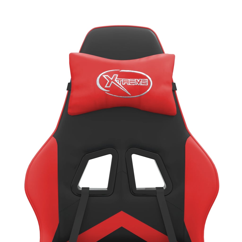 Gaming Chair Swivel Black and Red Artificial Leather