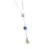 Les Trésors De Lily [L3911] - Silver Necklace 'Sissi' Ivory Sapphire (rhodium-plated) - 55x8 Mm