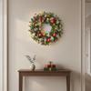 With LED Light Door Hanging Garland Simulated Pine Branches Front Door Wall Decorations  New Year