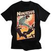 Funny Jesus Graphic T-shirts Ninjesus Kung Fu T Shirt Casual Short Women Men Clothing Tees Tops Streetwear Japan Anime Clothes