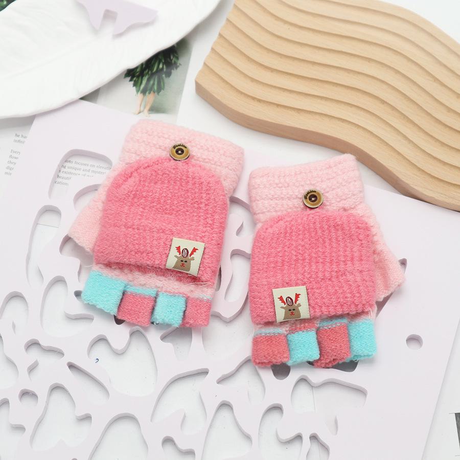 Kids' Winter Fingerless Flip-Top Writing Gloves – Warm Half-Finger Gloves for Boys & Girls