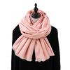 Short Beard Scarf for Women Winter High End Wool Cashmere Scarf Versatile Men's Shawl Solid Color Red Scarf