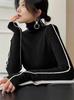 Women’s Slim-Fit High-Neck Base Layer Top: Autumn/Winter, Cozy Thick Sweater, Versatile Inner Layer with Piled Collar.