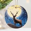 Животное украшение 2D Плоский акриловый кулон Животное под луной Подвесное украшение для рождественских елок Окна Стены