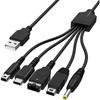 Многофункциональный зарядный кабель 5 в 1, USB-кабель длиной 1,2 метра для Nintendo 3DS/DS Lite/NDS/New...