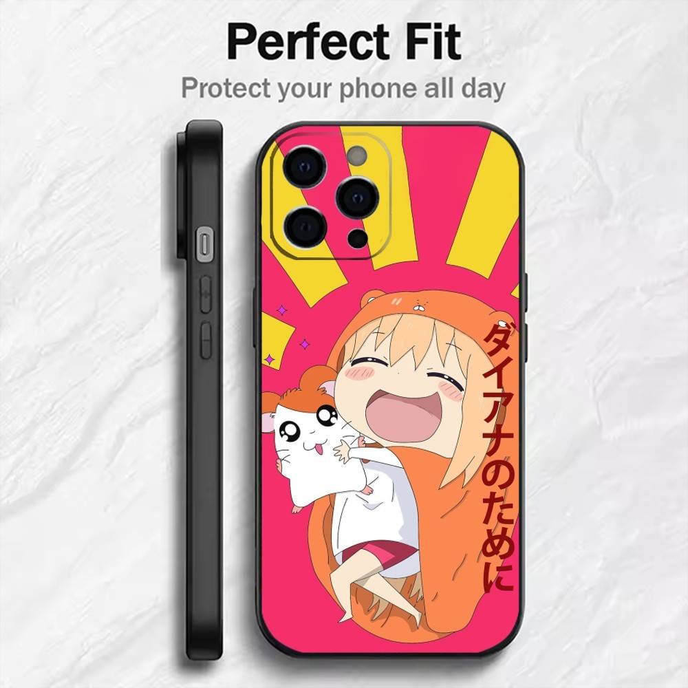 Чехол для телефона с изображением аниме-девушки Умару Д-Дома для iPhone 17, 16, 15, 14, 13, 12 Plus, Max, мягкий силиконовый, черный