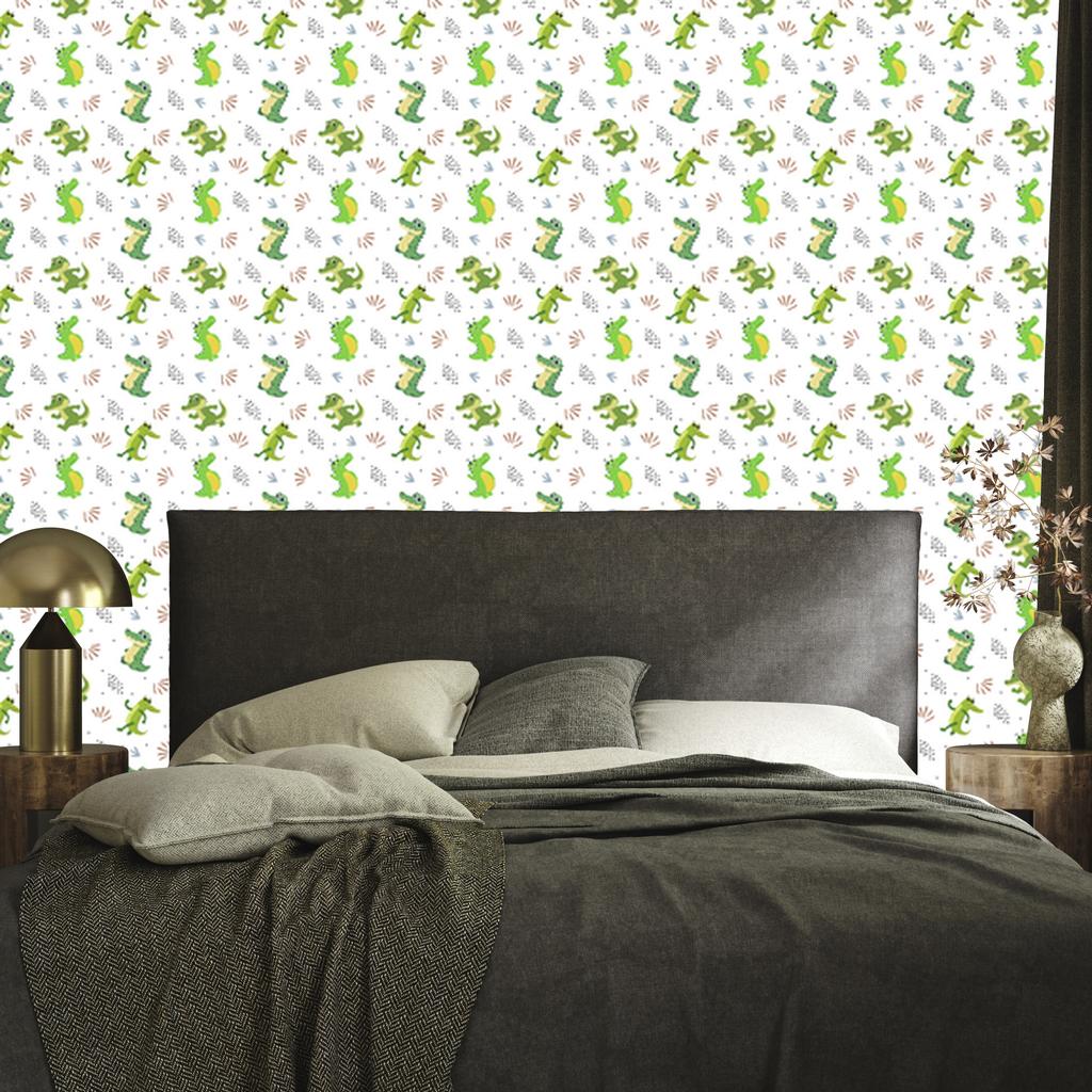 Crocodile Wallpaper White for Living Room and Bedroom 50x1000