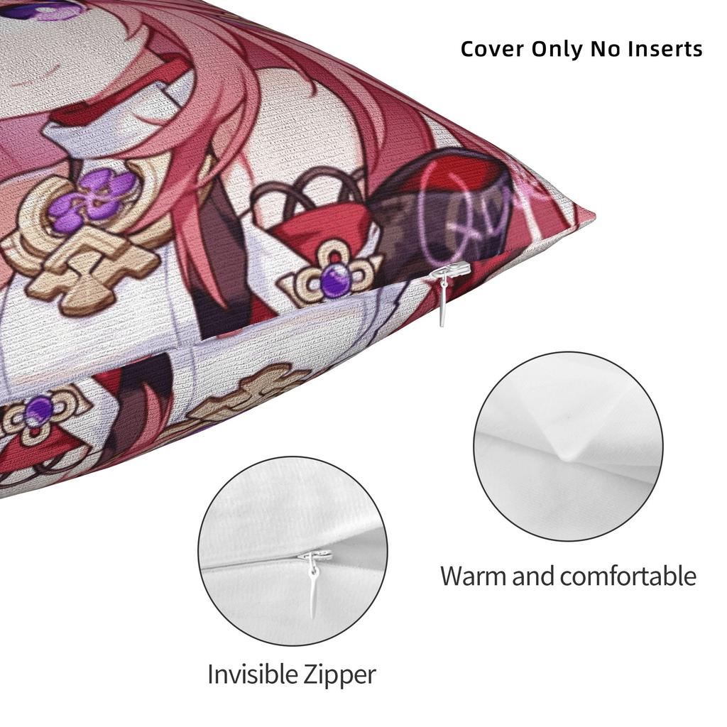 Anime Game G-Genshin Impact Pillowcases Cute Funny Pillow Case For Living Room Chair Graphic Pillow Cover