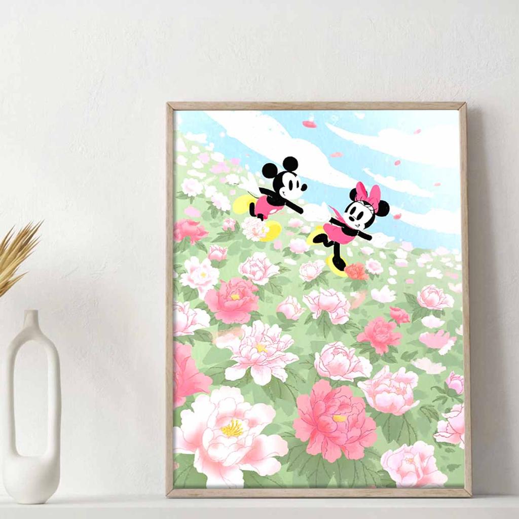 Full Round Diamond Painting Minnie Mickey Holding Hands Art Rhinestone Picture Mosaic DIY 5D Cross Stitch Embroidery Home Decoration