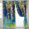 2Panel Flower Bloom Curtains for Living Room Bedroom Balcony Floor-to-ceiling Window Shutters Semi Blackout Cortina Grommet Top