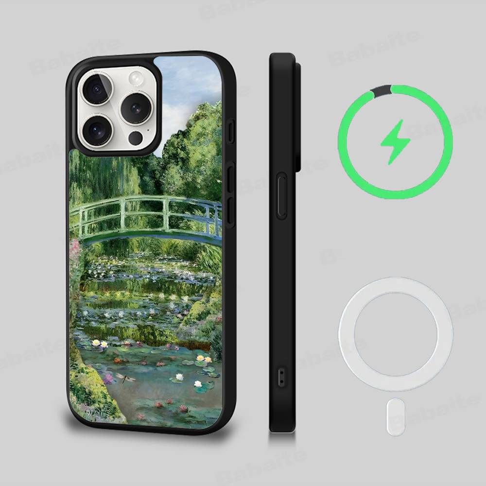Масляная живопись Ван Гога Чехол для IPhone 17 16 15 Pro Max 14 Plus 13 12 11 Для Magesafe Магнитная Беспроводная Зарядка Обложка