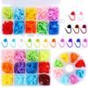Colorful Plastic Locking Stitch Markers with Needle Clip Hook Set
