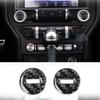 2pcs Car Multimedia Knob Decoration Sticker Decal Cover Trim for Ford Mustang 2015- Auto Interior Accessories Carbon Fiber
