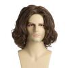 European and American Men's Vintage Fashion Front Lace Heat Resistant Short Curly Wig Daily Use Natural Looking Side Part Fluffy Wig for Men