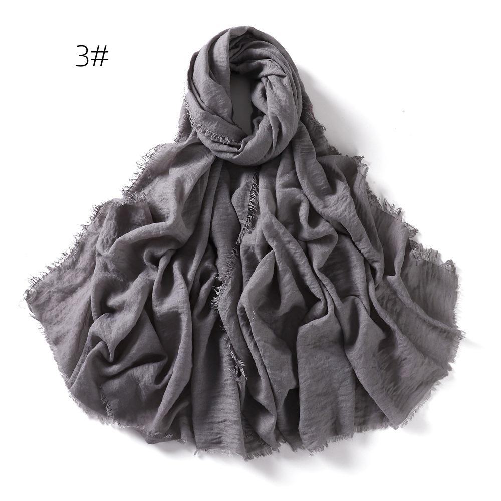 High-Quality Cotton Linen Gauze Scarf: Breathable, Encrypted Sunscreen, Four-Circle Fringe Shawl, Women's Malay Head Scarf