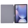 Чехол для Samsung Galaxy Tab S10+ с держателем для стилуса, однотонный, трехскладная подставка, ПУ кожа+ТПУ, чехол для планшета