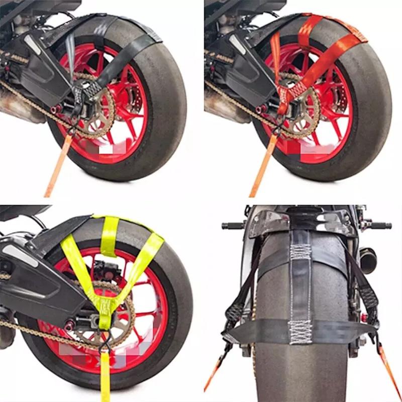 Universal Motorcycle Rear Wheel Fixing Fastening Webbing Belt Strap Universal Safe Motorbike Transportation Tie-Down Accessories