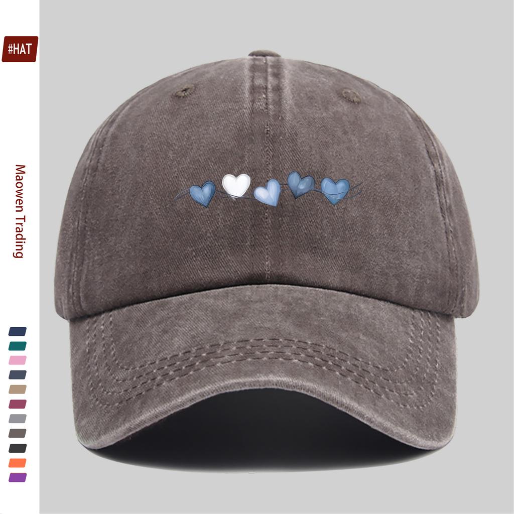 pc pcs Color Block Heart Print Baseball Cap for Men Women Adjustable Snapback Trucker Hat Lightweight Breathable Suitable