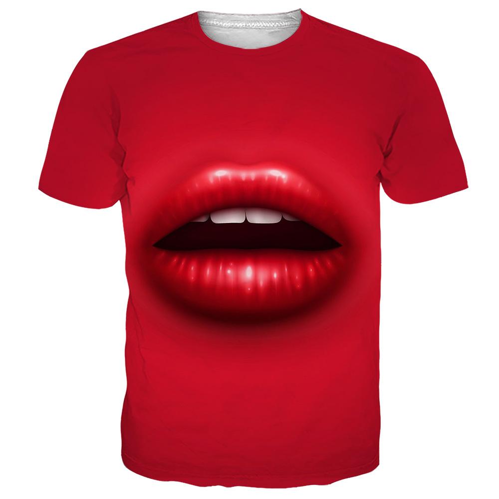 Летняя мужская футболка с 3D-цифровой печатью, повседневная футболка на День святого Валентина с надписью «Любовь в 3D»