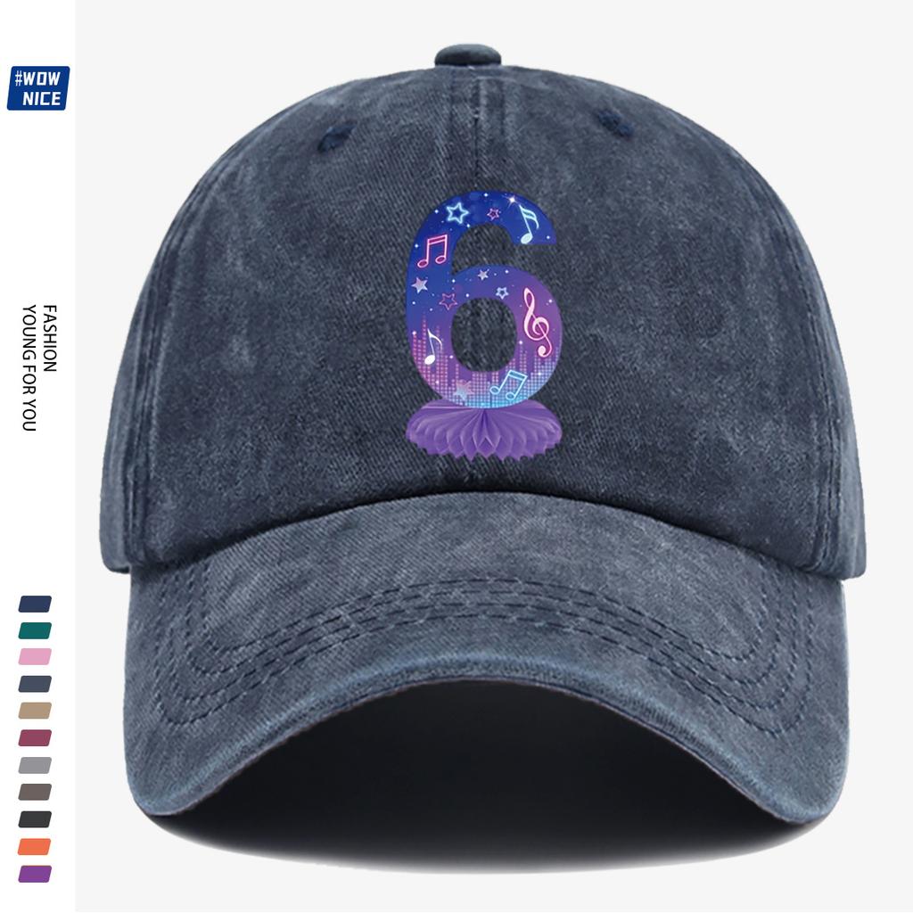 D Flat pc Music Starlight No Print Baseball Cap KPOP Group Flat Pattern Note Star Decor SlimFit Trendy Gatherings