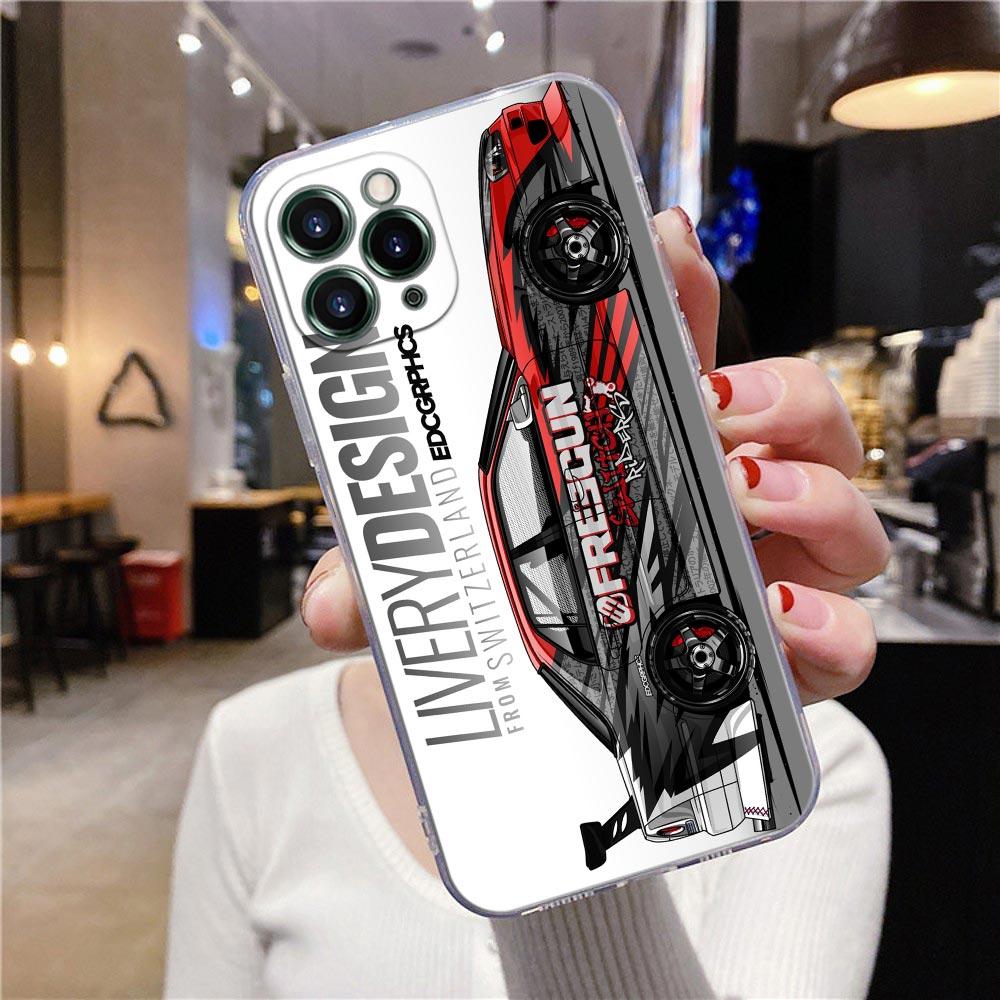 Прозрачный чехол для телефона для Apple iPhone 12 11 13 Pro Max mini XS X XR 6 7 8 Plus SE Чехлы Япония Токио JDM Drift спортивный автомобиль