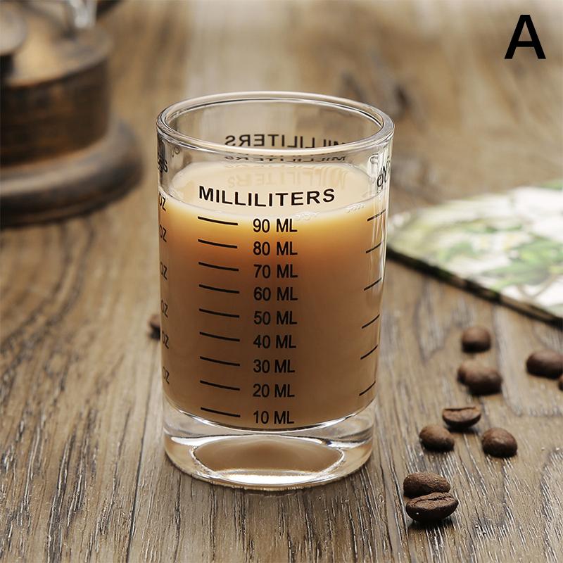 90/120Ml Heat-Resistant Glass Measuring Cup Milk Jigger Glass Ounce Cup With Handle For Espresso Coffee Barista Accessories