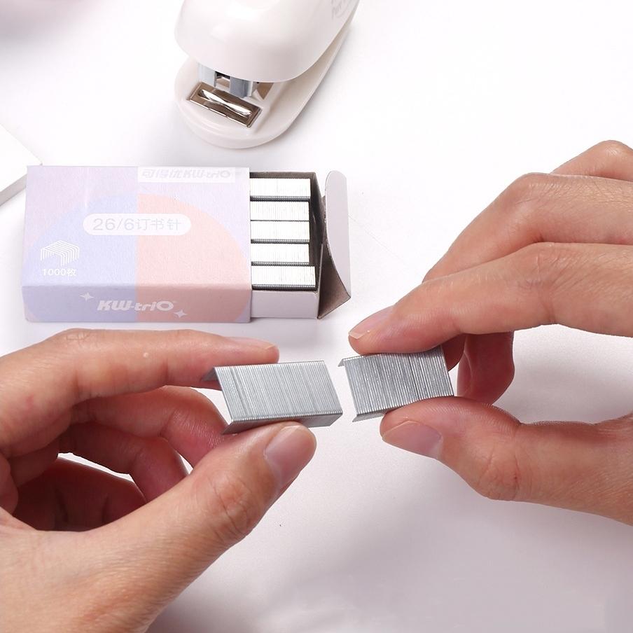Степлер Pure Color Marshmallow, набор из 1000 скоб, мини- и портативный переплет, офисные переплетные инструменты, школьные принадлежности