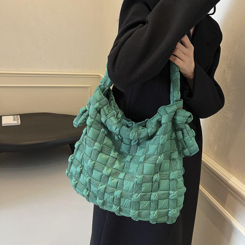Осенне-зимняя сумка-облако большой вместимости, сложенная в клетку, легкая сумка через плечо, женская сумка-мессенджер, легкие дорожные сумки через плечо
