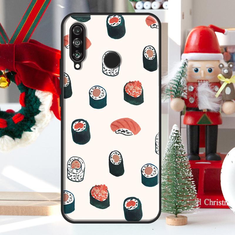 Kawaii Sushi Pattern For Huawei Nova Y73 Y60 Y70 Y90 Y72 Y61 Y91 7i 8i 11i 12i 12s 9 10 SE P20 P30 P40 Lite Case