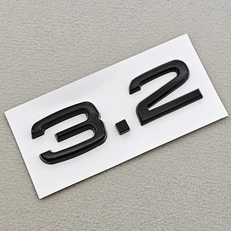 3D ABS Chrome Black Car Letters Rear Trunk Badge Sticker Logo 3.2 3.6 TDI Emblem Decals For qaz16 3.2 3.6 TDI Auto Accessories