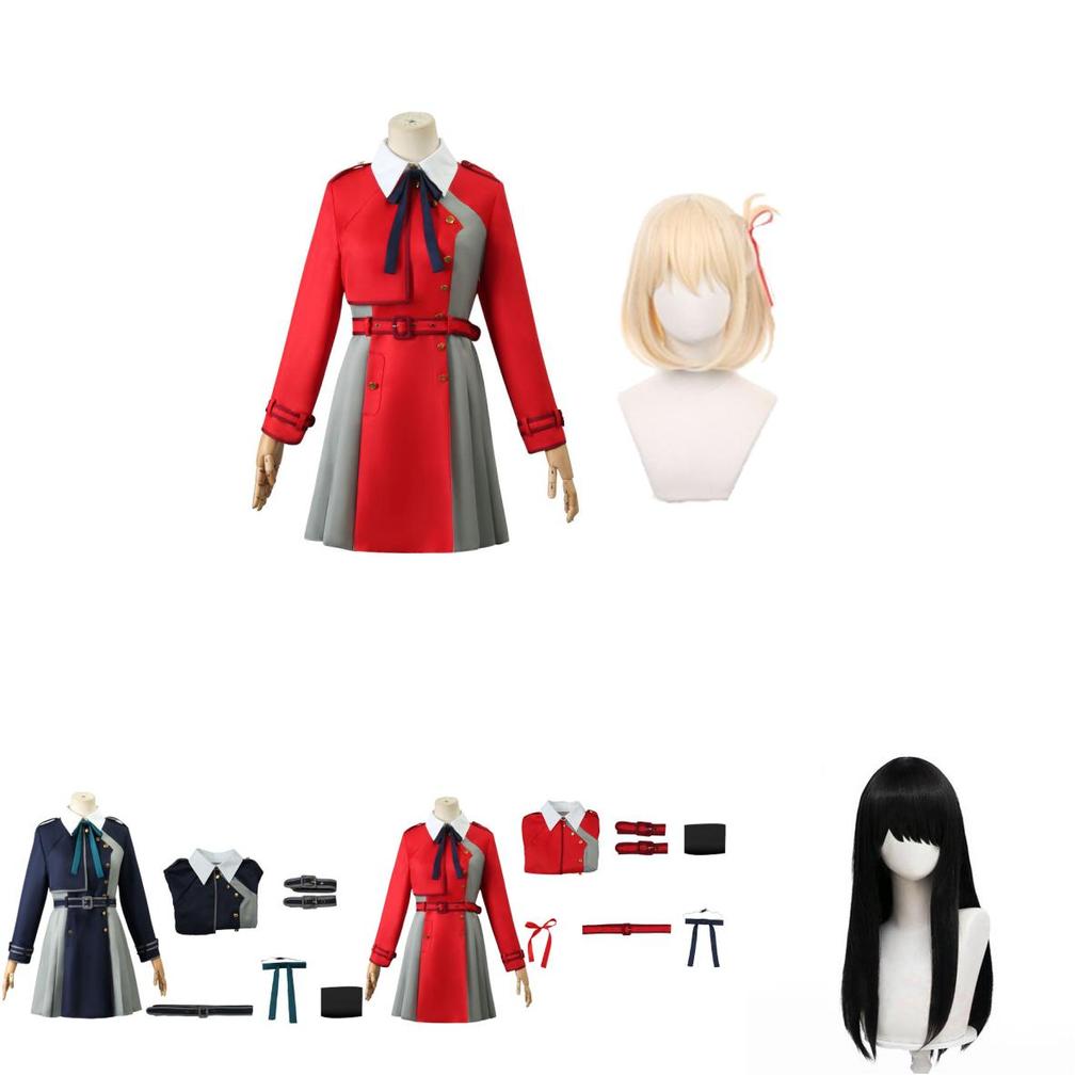 Косплей-костюм Lycoris Recoil из полиэстеровой ткани для аниме-конвенций и Хэллоуина