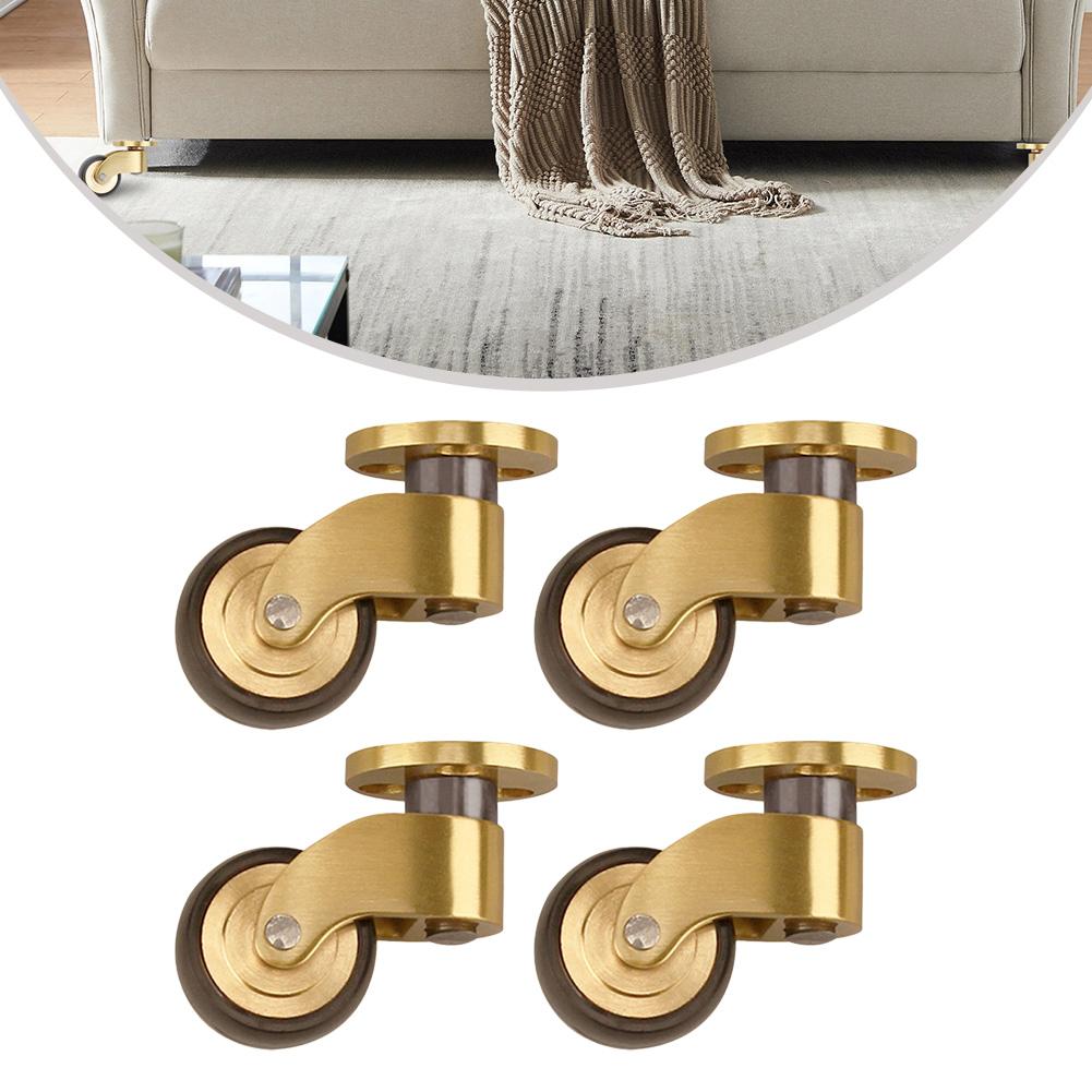 360 Degree Furniture Mobility Casters Whisper Quiet 360 Degree Rotation Brass Casters Brushed Brass Finish For Small Furniture